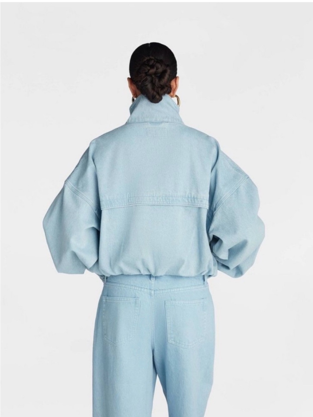 KBB: KAHLANA 🎯 Light Blue Oversized Bomber Jacket - Women - Picture 4 of 7